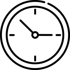 Clock icon. Time symbol. Linear style.