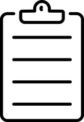 Clipboard icon. Document symbol. Linear style.