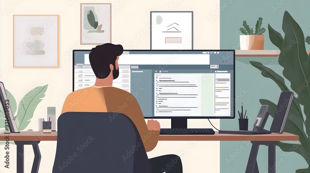 Poster efficient and engaging virtual training session conducted in home office setup with facilitator pres