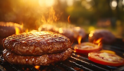 Independence Day BBQ, generative AI celebration, delicious cookout, festive summer bash