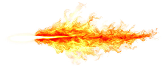 Fire flame design, showcasing fiery colors and dynamic movement isolate on transparent background, cutout, png