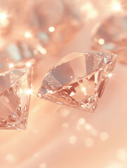 A pastel-colored background with lilac, chambray blue, and peach fuzz, highlighted by glitter and sparkly diamonds for a dreamy aesthetic