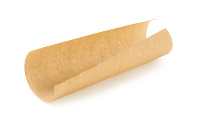 One kraft paper sheet isolated on white