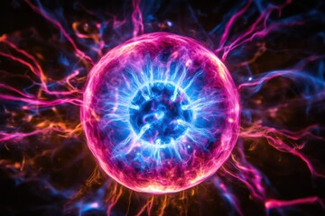 Obraz premium Glowing Plasma Globe with Electric Tendrils