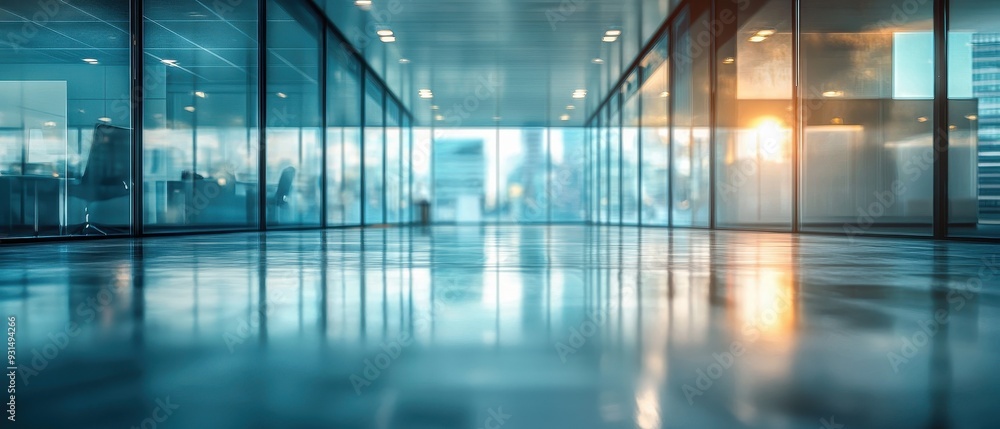 Poster blurred image of an empty office