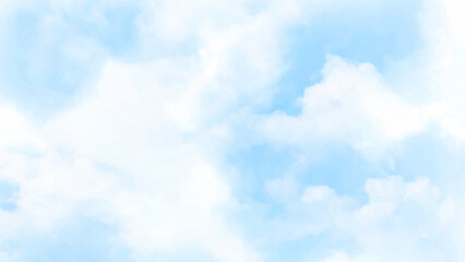 Background with clouds on blue sky. Vector background