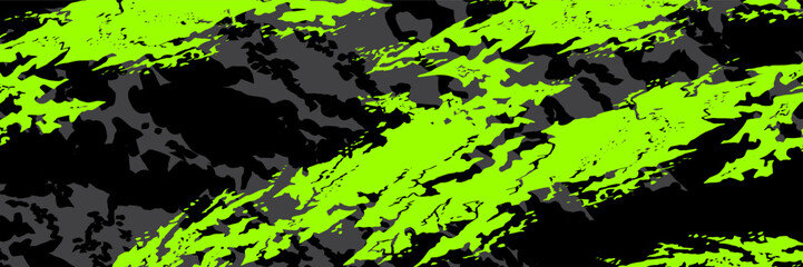 Abstract vivid vibrant green design. Graphic abstract stripe racing background kit designs for wrap vehicle, race car, rally, adventure and livery