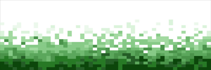 Fading green pixel pattern. Abstract pixels disintegrate pattern, geometric mosaic shape background
