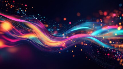 Fototapeta premium Data Visualization with Colorful Data Streams