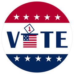 2024 USA presidential election button. Vector.