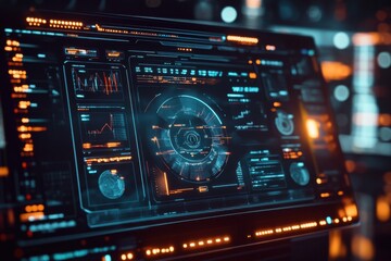 Obraz premium Futuristic Digital Interface on Screen