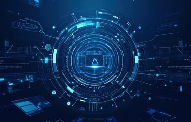 High-Tech Circular Interface with Digital Network