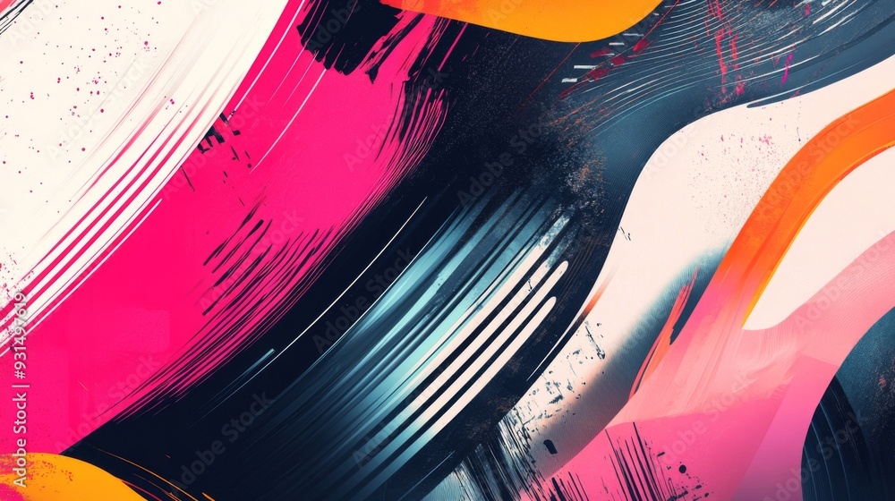 Leinwandbilder close-up of a modern graphic with abstract elements and dynamic compositions, highlighting innovativ