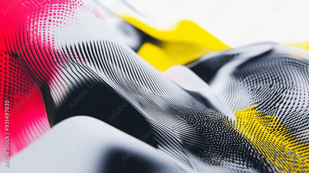 Aufkleber close-up of a modern graphic with abstract elements and dynamic compositions, highlighting innovativ