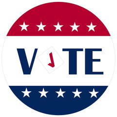 2024 USA presidential election button. Vector.