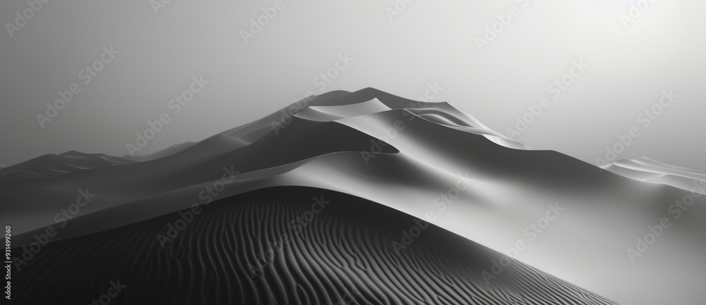 Aufkleber this stock image shows a dramatic view of soft sands in a desert in grayscale color.