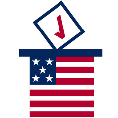 Obraz premium Flat Vector American Flag Election Ballot Box