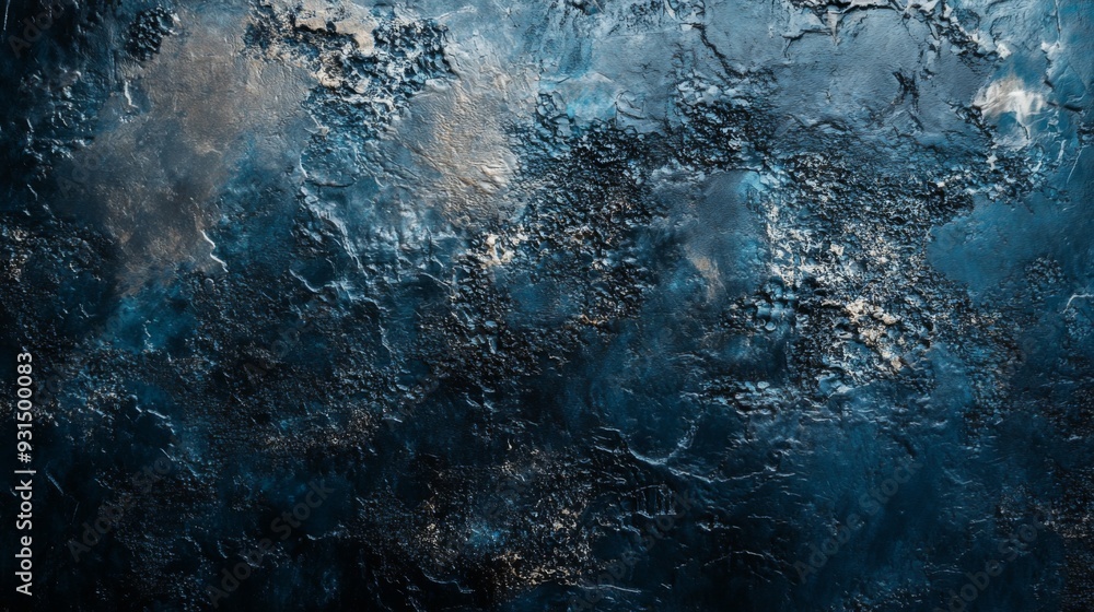 Aufkleber Close-up of a textured abstract background with dark, moody tones and intricate patterns, adding depth and complexity to the visual composition.