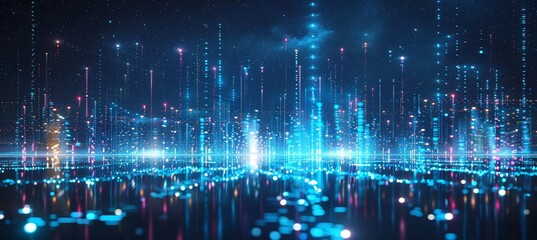 Stock image of an innovative technology stock market background.