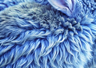 Obraz premium Vibrant high-resolution scan of rabbit fur texture revealing intricate details of soft, fluffy, and curly hairs in a mesmerizing panoramic close-up view.