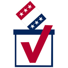 Flat Vector American Flag Election Ballot Box