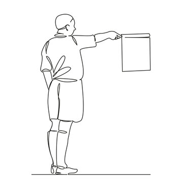 soccer referee pointing white flag clip art preview
