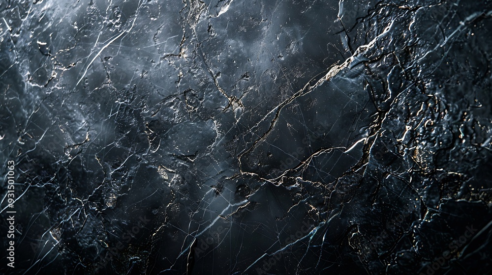 Poster black marble texture seamless background : generative ai