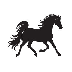Black horse silhouette vector design