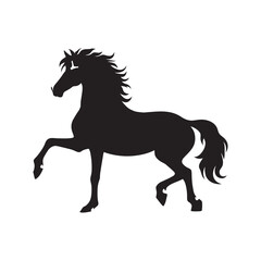 Black horse silhouette vector design