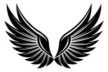 bird wing sketch silhouette vector, Angel wings icon
