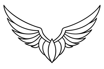 bird wing sketch silhouette vector, Angel wings icon
