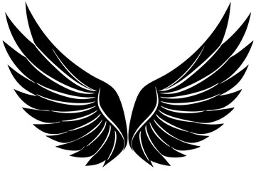 Obraz premium bird wing sketch silhouette vector, Angel wings icon 