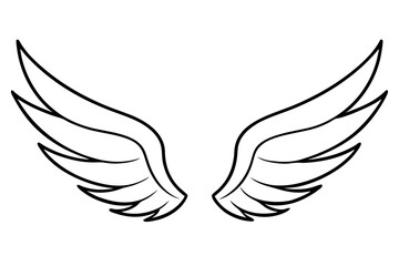 bird wing sketch silhouette vector, Angel wings icon
