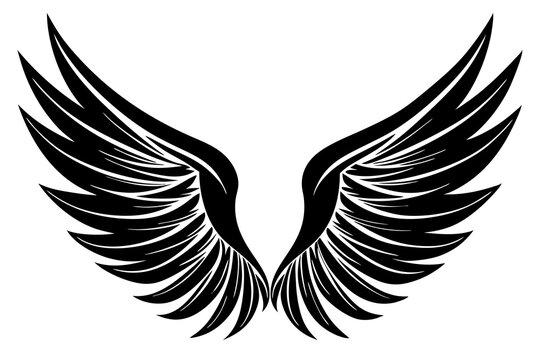 recommend clip art: bird wing sketch silhouette vector, Angel wings icon
                    