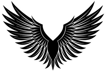Obraz premium bird wing sketch silhouette vector, Angel wings icon 
