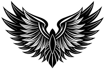 bird wing sketch silhouette vector, Angel wings icon
