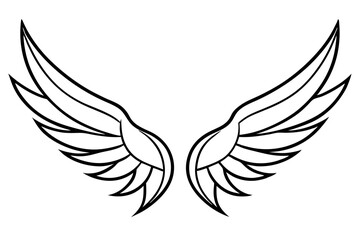 Fototapeta premium bird wing sketch silhouette vector, Angel wings icon 