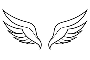 bird wing sketch silhouette vector, Angel wings icon
