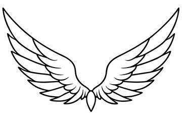 Fototapeta premium bird wing sketch silhouette vector, Angel wings icon 