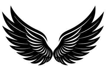 bird wing sketch silhouette vector, Angel wings icon
