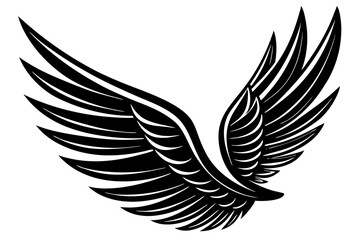 bird wing sketch silhouette vector, Angel wings icon
