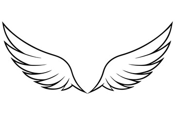 Fototapeta premium bird wing sketch silhouette vector, Angel wings icon 