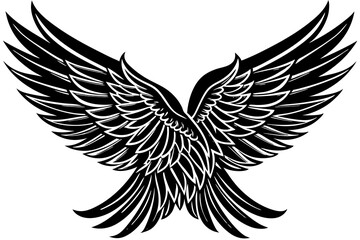 bird wing sketch silhouette vector, Angel wings icon
