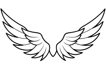 bird wing sketch silhouette vector, Angel wings icon
