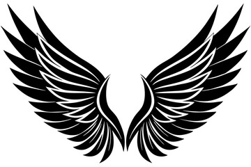 bird wing sketch silhouette vector, Angel wings icon
