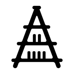 A glyph style icon of ladder shelf 