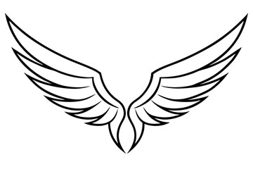bird wing sketch silhouette vector, Angel wings icon
