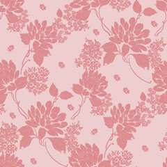 Obraz premium Seamless beautiful vintage flower pattern,floral design with navy blue background