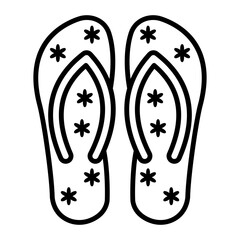 An outline icon of flip flops  