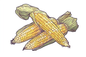 ai generative cartoon art corn